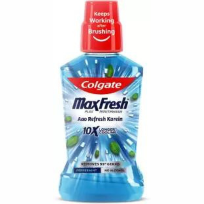 Colgate MaxFresh Plax Antibacterial Mouthwash - Peppermint Fresh  (250 ml)